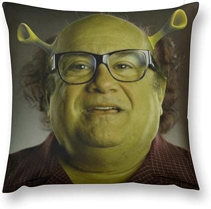 Throw Pillow Cover Danny Cozy Square Throw Pillowcase Devito Home Decor for Bed Couch Sofa Living Room Cushion Case 18"X18"